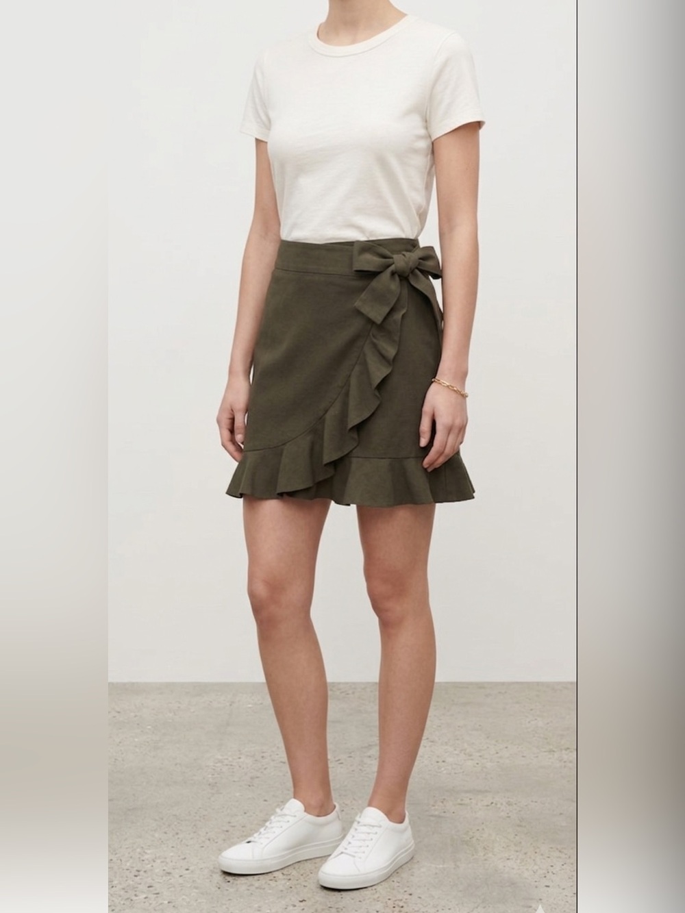 Club Monaco dark green wrap skirt